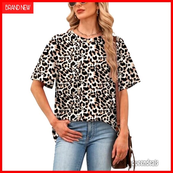 Oversized Short Sleeve T-Shirt, Relaxed Fit, Polyester Blend, Summer Essential - Picture 4 of 6